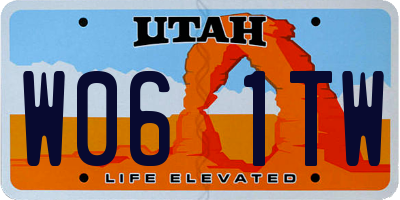 UT license plate W061TW