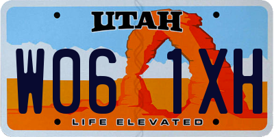 UT license plate W061XH