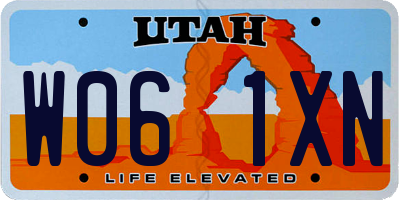 UT license plate W061XN