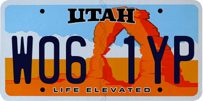 UT license plate W061YP