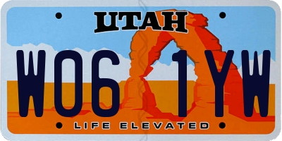 UT license plate W061YW