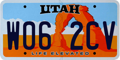 UT license plate W062CV