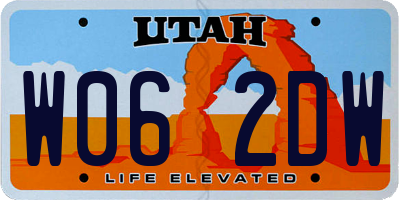 UT license plate W062DW