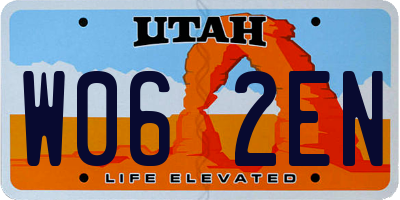 UT license plate W062EN