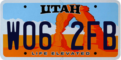 UT license plate W062FB