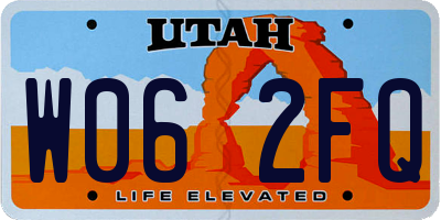 UT license plate W062FQ
