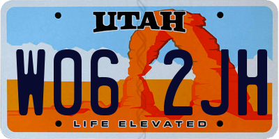 UT license plate W062JH