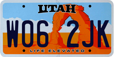 UT license plate W062JK