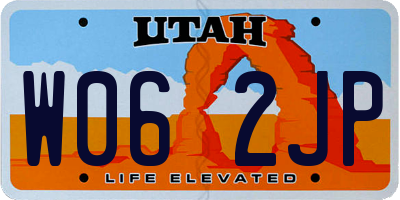 UT license plate W062JP