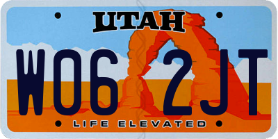 UT license plate W062JT