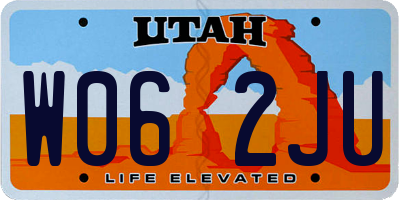 UT license plate W062JU