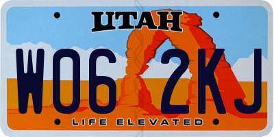 UT license plate W062KJ