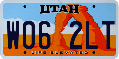 UT license plate W062LT