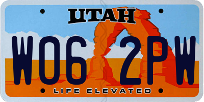 UT license plate W062PW