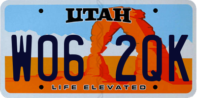 UT license plate W062QK