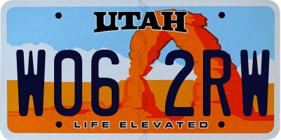 UT license plate W062RW