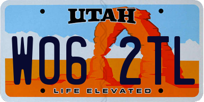 UT license plate W062TL
