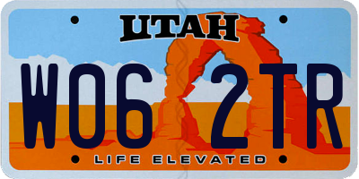 UT license plate W062TR