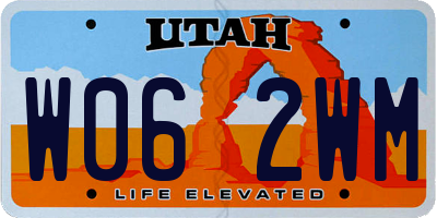 UT license plate W062WM
