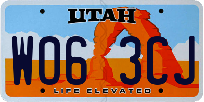UT license plate W063CJ