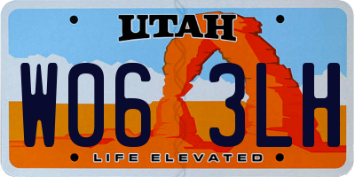 UT license plate W063LH