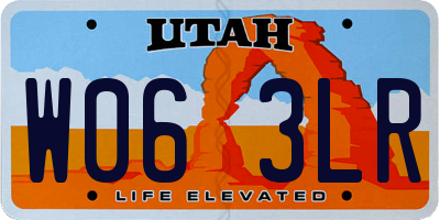 UT license plate W063LR