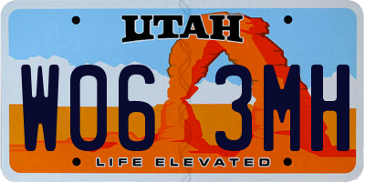 UT license plate W063MH