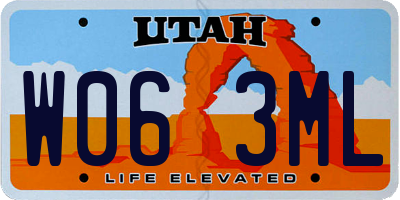 UT license plate W063ML