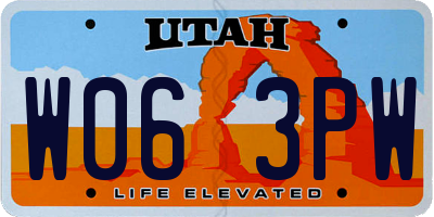 UT license plate W063PW