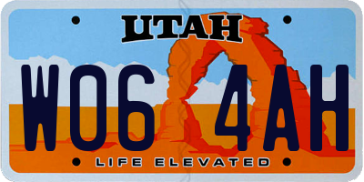 UT license plate W064AH