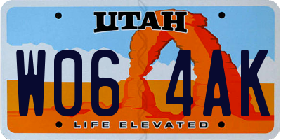 UT license plate W064AK