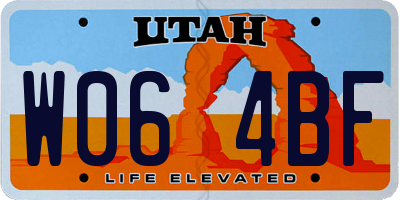 UT license plate W064BF