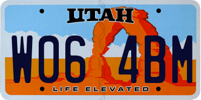UT license plate W064BM