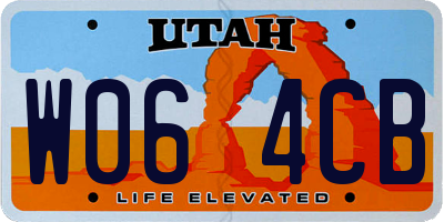 UT license plate W064CB