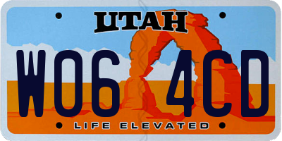 UT license plate W064CD
