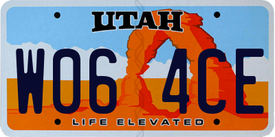 UT license plate W064CE