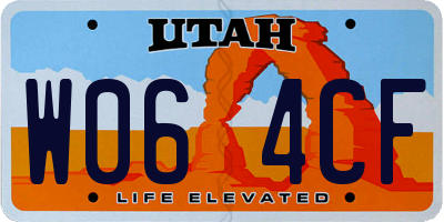 UT license plate W064CF