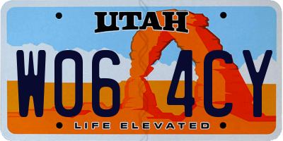 UT license plate W064CY