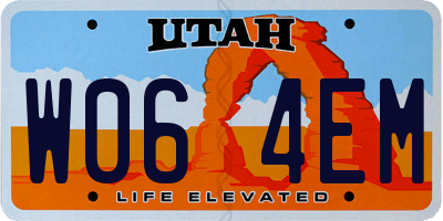 UT license plate W064EM