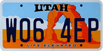 UT license plate W064EP