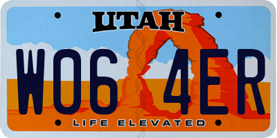 UT license plate W064ER