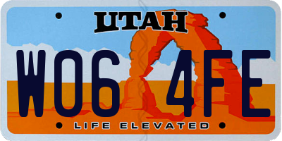 UT license plate W064FE