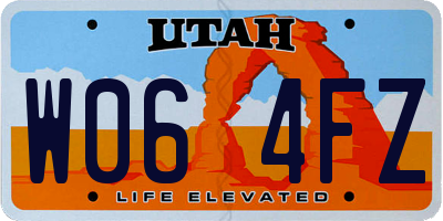 UT license plate W064FZ