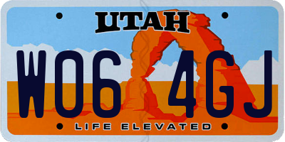 UT license plate W064GJ