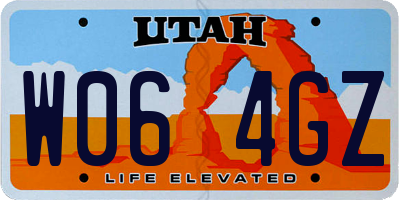 UT license plate W064GZ