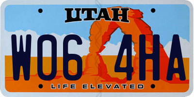 UT license plate W064HA