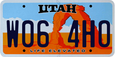 UT license plate W064HO