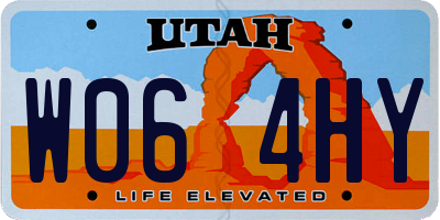 UT license plate W064HY