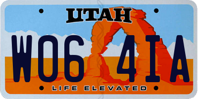 UT license plate W064IA