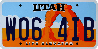 UT license plate W064IB